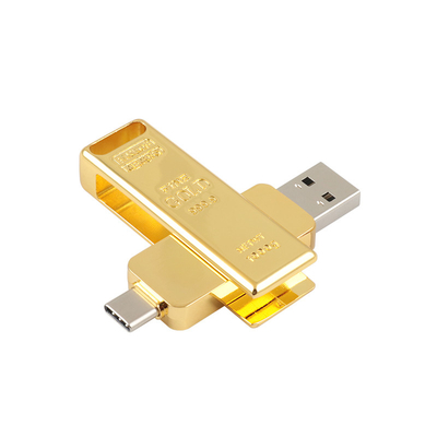Szybkość USB 3.0 w kształcie złotej sztabki TYPE C, dopasowująca się do standardów UE i USA