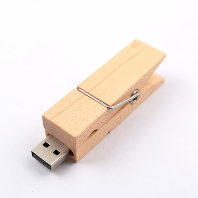 Drewniana pamięć flash USB w kształcie klipu Szybki USB 2.0 3.0 2 GB 4 GB 256 GB