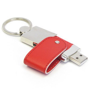 Skórzana pamięć USB Metal 2.0 z wytłoczonym / laserowym / nadrukowanym logo