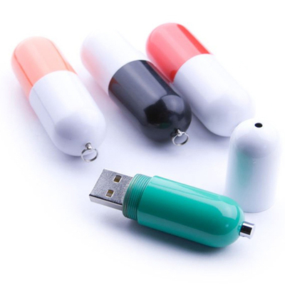 Plastikowe dyski w kształcie pigułki z możliwością dostosowania pamięci flash USB 3.0 80 MB / S 32 GB 64 GB 128 GB