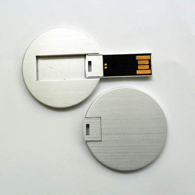 Metalowe mini okrągłe karty kredytowe USB Sticks UDP flash 2.0 Zatwierdzone przez FCC