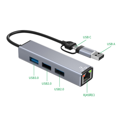 Kompaktowy adapter USB C Hub Laptop Usb Port Expander Usbc Hub Do szybkiego przesyłania danych