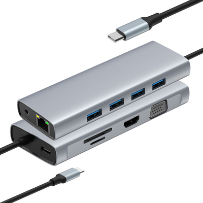 Szybki aluminiowy wielo-port HDMI Hub i USB dla zwiększonej łączności