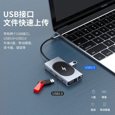 Wielofunkcyjny adapter USB typu C HUB 9 w jednym i z czytnikiem kart pamięci