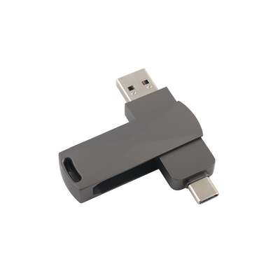 Pistolet Black Metal Type C USB Flash Drive z szybką prędkością 3.0 i 3.0 Twist Shape