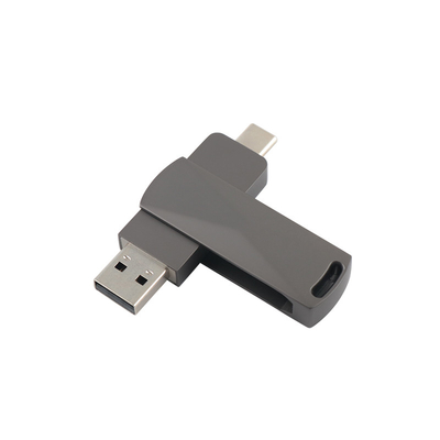 Pistolet Black Metal Type C USB Flash Drive z szybką prędkością 3.0 i 3.0 Twist Shape