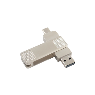 Srebro typu C Metal USB flash drive może 360 stopni obrotu z zabezpieczeniem hasłem