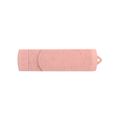 Napędy flash USB typu C Plasty różowe z słomką Materiał poddawany recyklingowi i logo na zamówienie