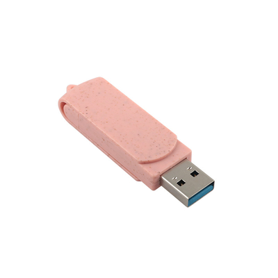 Napędy flash USB typu C Plasty różowe z słomką Materiał poddawany recyklingowi i logo na zamówienie
