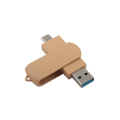 Niestandardowe żywe beżowe USB z laserem grawerowanym logo Materiały podlegające recyklingowi