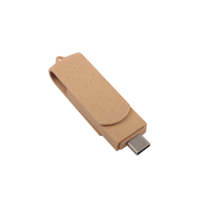 Niestandardowe żywe beżowe USB z laserem grawerowanym logo Materiały podlegające recyklingowi