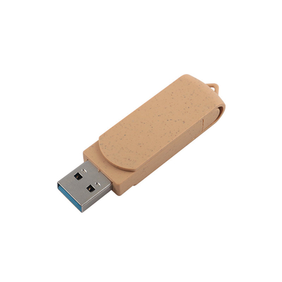 Niestandardowe żywe beżowe USB z laserem grawerowanym logo Materiały podlegające recyklingowi