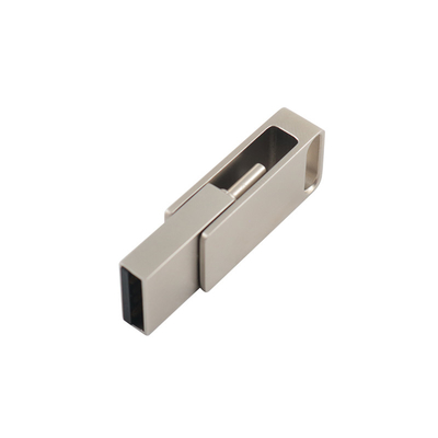 Wodoszczelne dyski flash USB ze srebrnym metalem z USB 2.0 i graweringiem typu C i drukiem logo