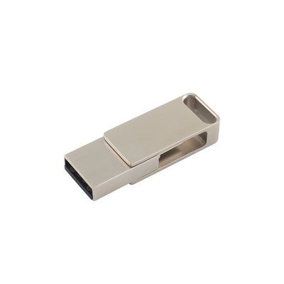 Wodoszczelne dyski flash USB ze srebrnym metalem z USB 2.0 i graweringiem typu C i drukiem logo