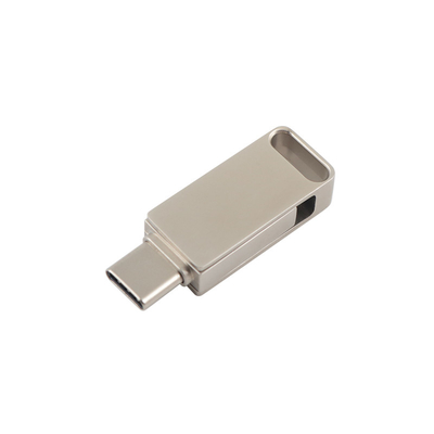 Wodoszczelne dyski flash USB ze srebrnym metalem z USB 2.0 i graweringiem typu C i drukiem logo