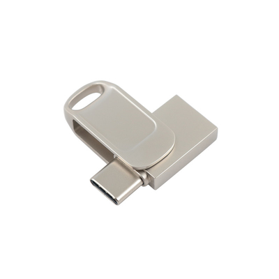 Metalowy podwójny napęd flash USB z zabezpieczeniem hasłem i zgodnością typu C