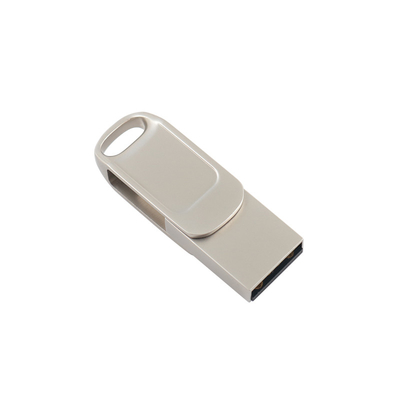 Metalowy podwójny napęd flash USB z zabezpieczeniem hasłem i zgodnością typu C