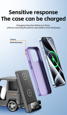 Cool Car Shaped Gray Color Wireless Charger Szybkie ładowanie dla iPhone'a Airpods IWatch