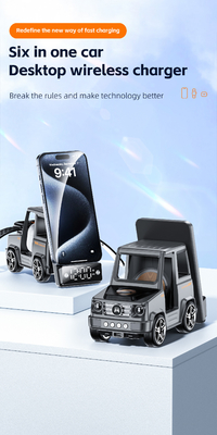 Cool Car Shaped Gray Color Wireless Charger Szybkie ładowanie dla iPhone'a Airpods IWatch