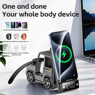 Orange Cool Car w kształcie bezprzewodowego ładowarki dla iPhone'a Airpods IWatch 225G Wyjście 9V/1.67A