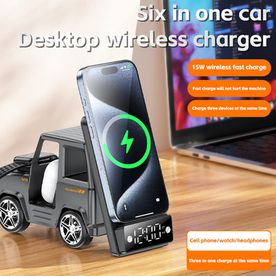 Orange Cool Car w kształcie bezprzewodowego ładowarki dla iPhone'a Airpods IWatch 225G Wyjście 9V/1.67A