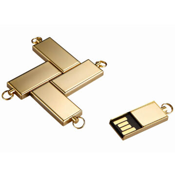 Srebrny Z błyszczącym metalowym dyskiem flash USB ze stopu cynku, zawierającym chipy flash HY, odpowiednie do szybkiego i bezpiecznego przesyłania danych