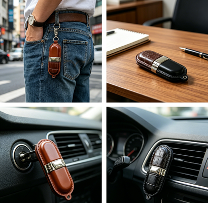 Skórzana pamięć USB klasy A Skórzana pamięć flash USB z chipem klasy A i skórzaną obudową dla kadry kierowniczej
