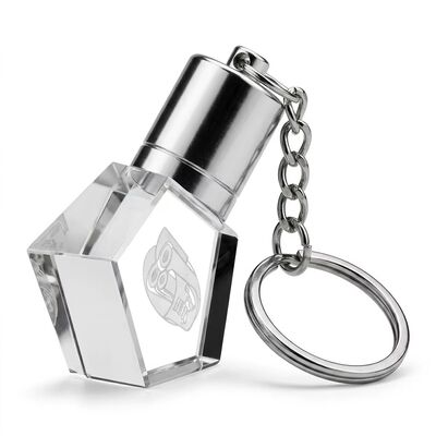 W kształcie butelki Kryształowa pamięć USB 3.0 Szybka prędkość transferu Trwała konstrukcja Kryształowa puszka z grawerowanym logo