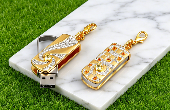 Pendrive USB 3.0 w kształcie naszyjnika z kryształem, przenośne, kompaktowe urządzenie, idealne do zarządzania danymi i szybkiego udostępniania plików