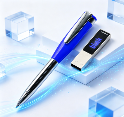 Pendrive USB w kształcie długopisu, 20g, certyfikaty CE/ROHS/FCC, z możliwością personalizacji brandingu na prezenty firmowe