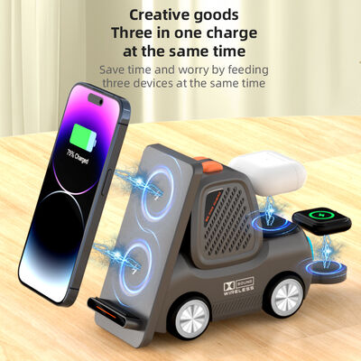 Standard Charging Multifunction Wireless Charger Featuring USB-C Input Interface and Customizable Logo Print or Laser for Versatile