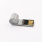 Metalowa pamięć flash USB w kształcie gwizdka Logo laserowe Srebrna karta pamięci USB 2.0