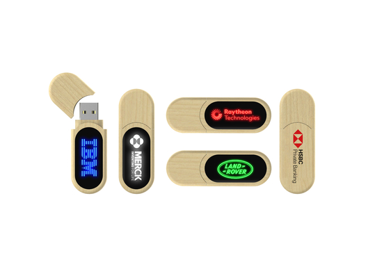 LED Light Drewniana pamięć flash USB Duża prędkość, gdy czytanie USB na komputerze będzie świecić