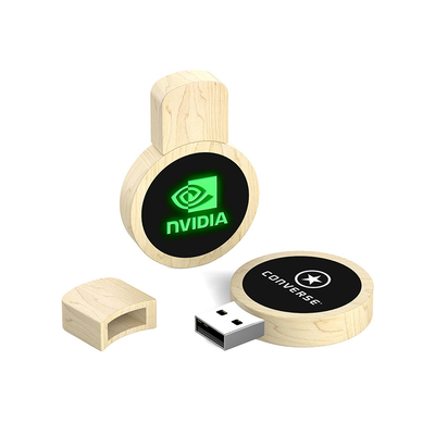 Logo grawerowane LED Drewniany napęd flash USB USB2.0/3.0 Typ interfejsu Naturalne drewno