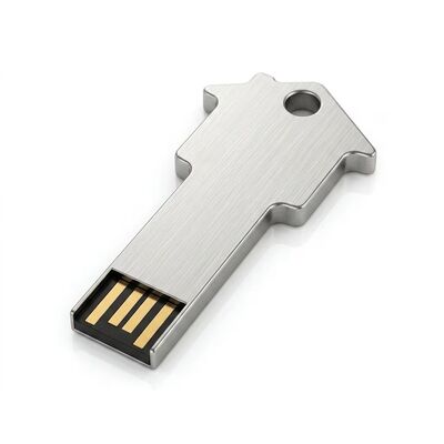 Srebrny Pendrive USB z metalowym łańcuszkiem na perły, kompaktowe urządzenie pamięci masowej. Temperatura pracy od -50 do +80 stopni Celsjusza. Idealny do biznesu.