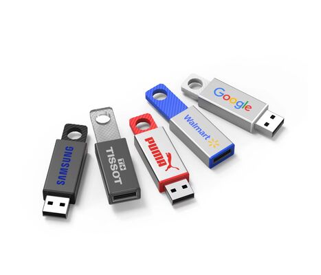 Metalowa obudowa i hartowane szkło Pendrive'y oferujące przechowywanie danych w pojemnościach 1 GB, 2 GB, 4 GB, 8 GB, 16 GB, 32 GB, 64 GB i 128 GB