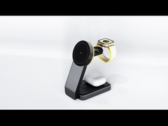 Składane bezprzewodowe ładowanie 3 w jednym Szybkie ładowanie 15 W czarno-białe